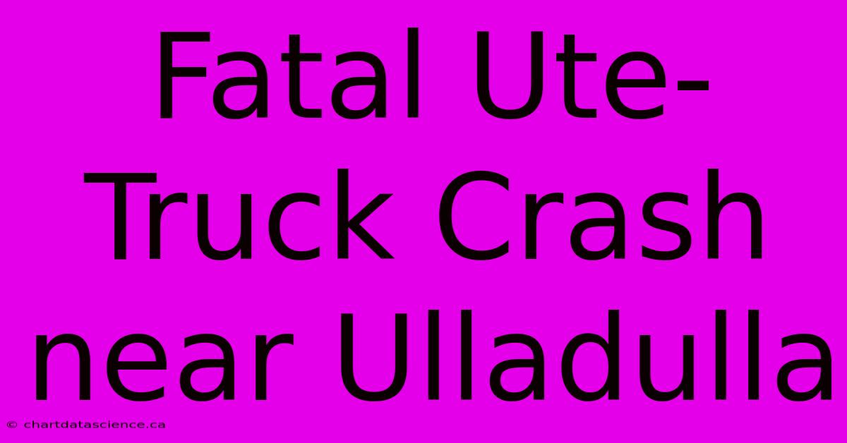 Fatal Ute-Truck Crash Near Ulladulla