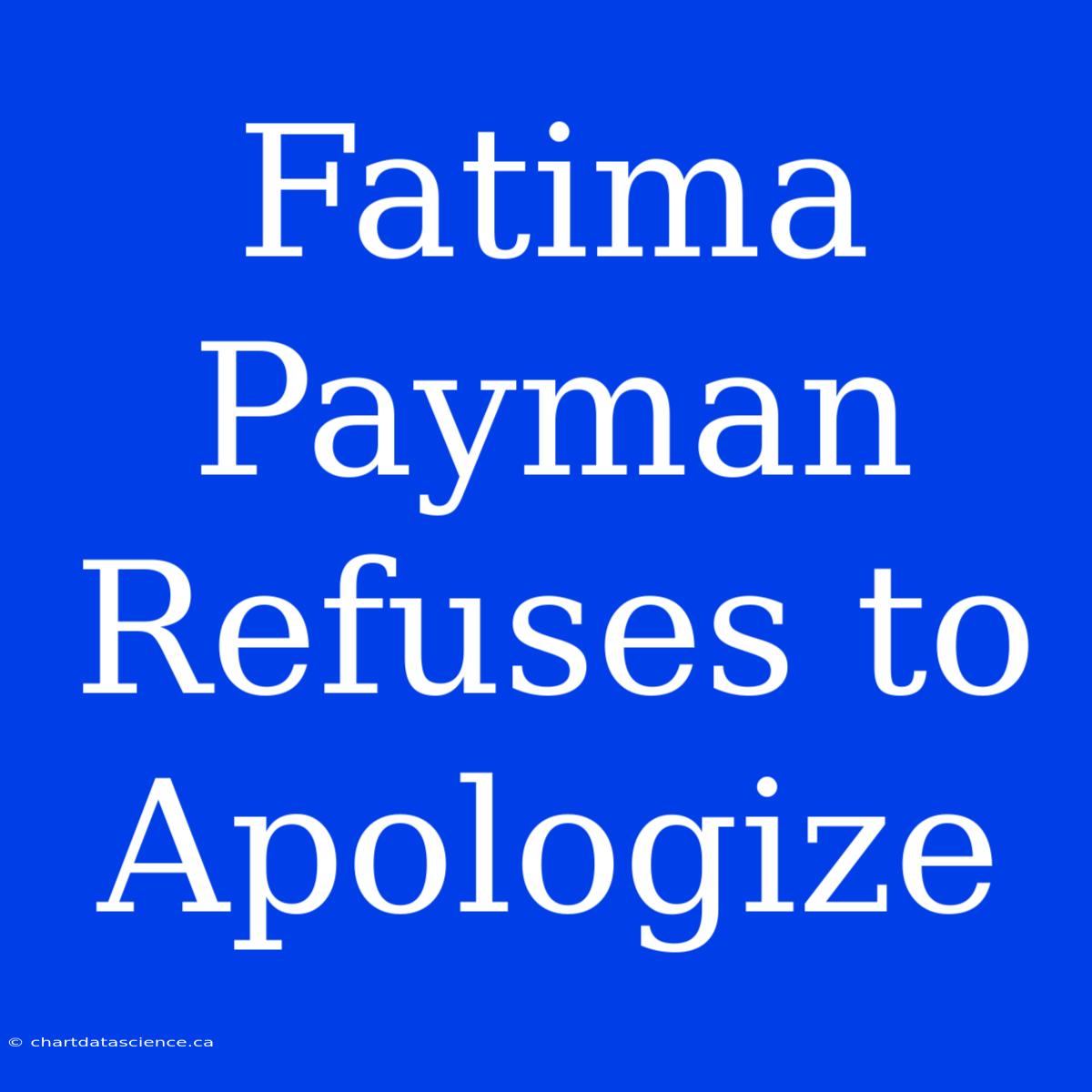 Fatima Payman Refuses To Apologize