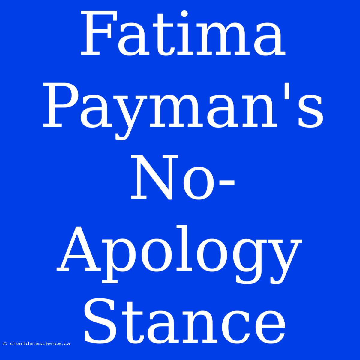 Fatima Payman's No-Apology Stance