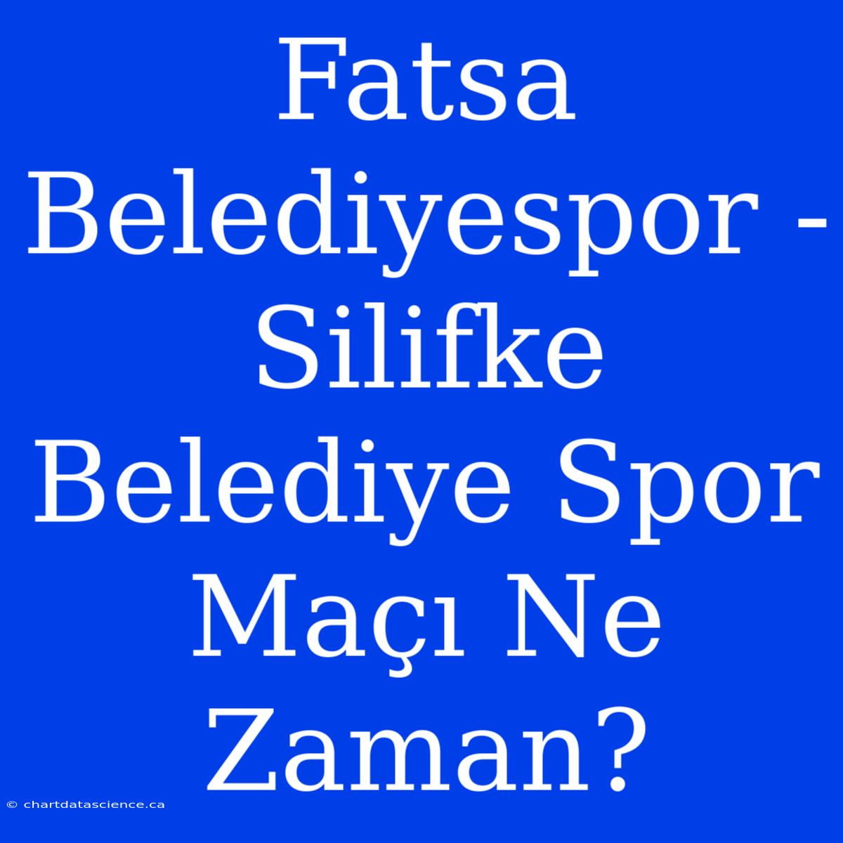 Fatsa Belediyespor - Silifke Belediye Spor Maçı Ne Zaman?