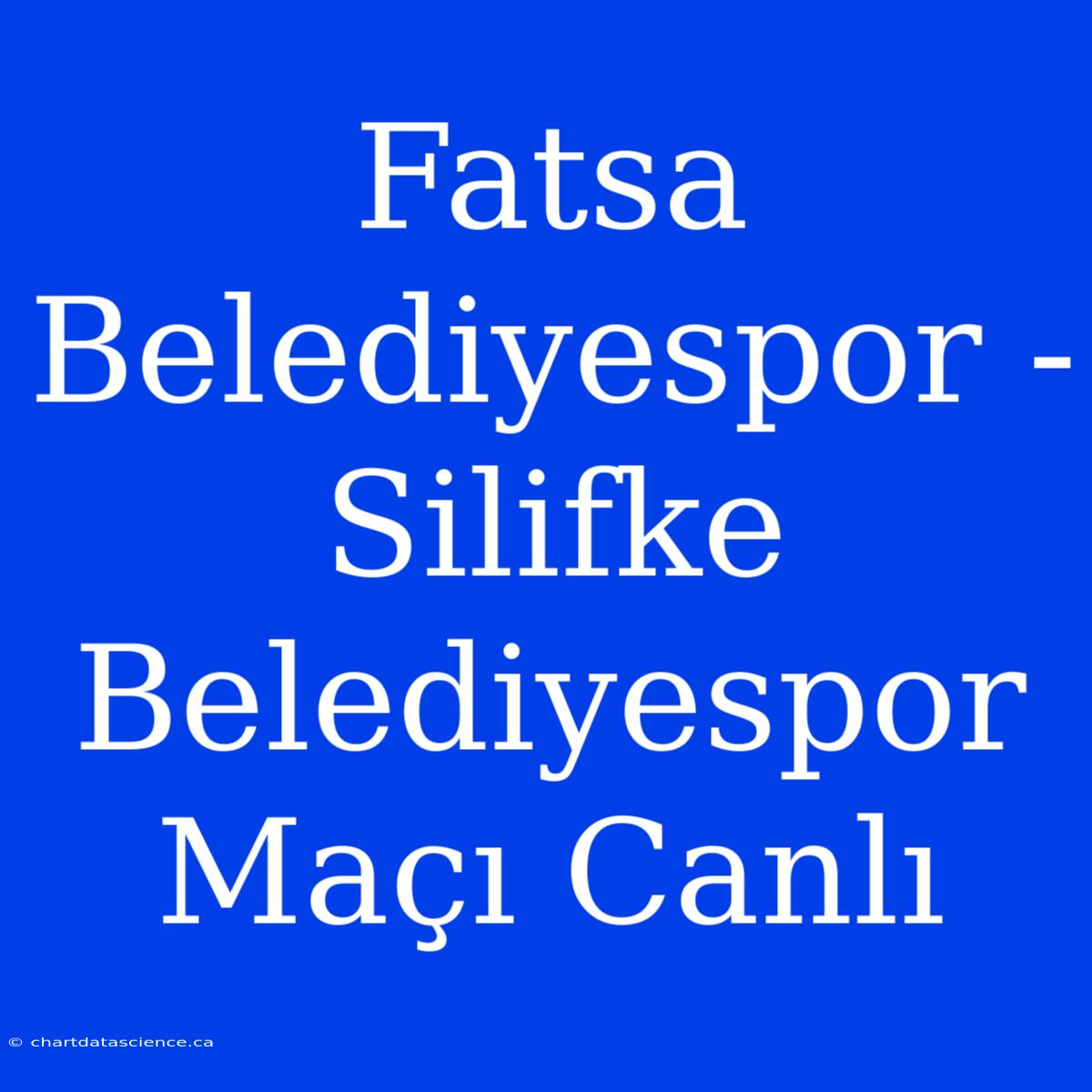 Fatsa Belediyespor - Silifke Belediyespor Maçı Canlı