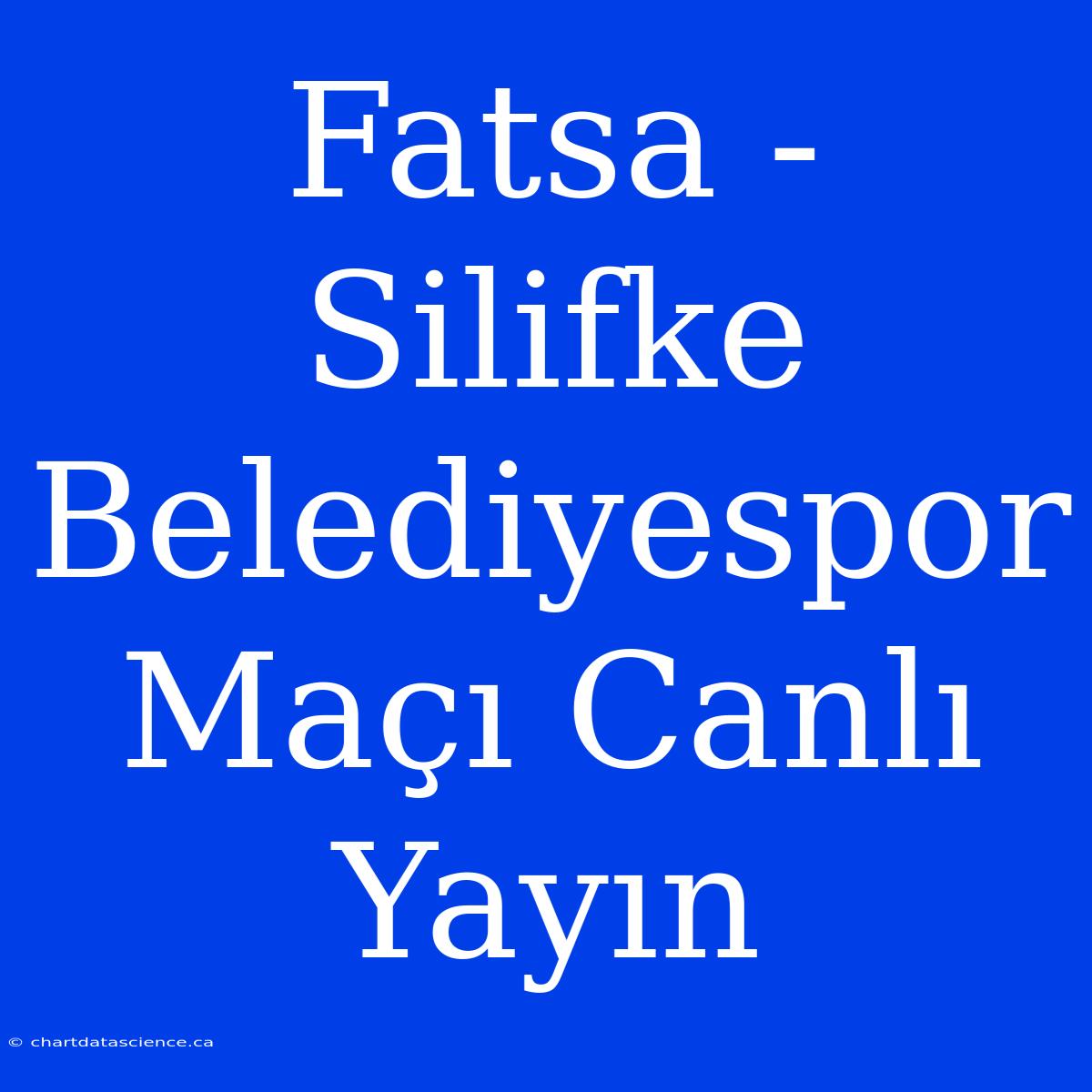 Fatsa - Silifke Belediyespor Maçı Canlı Yayın