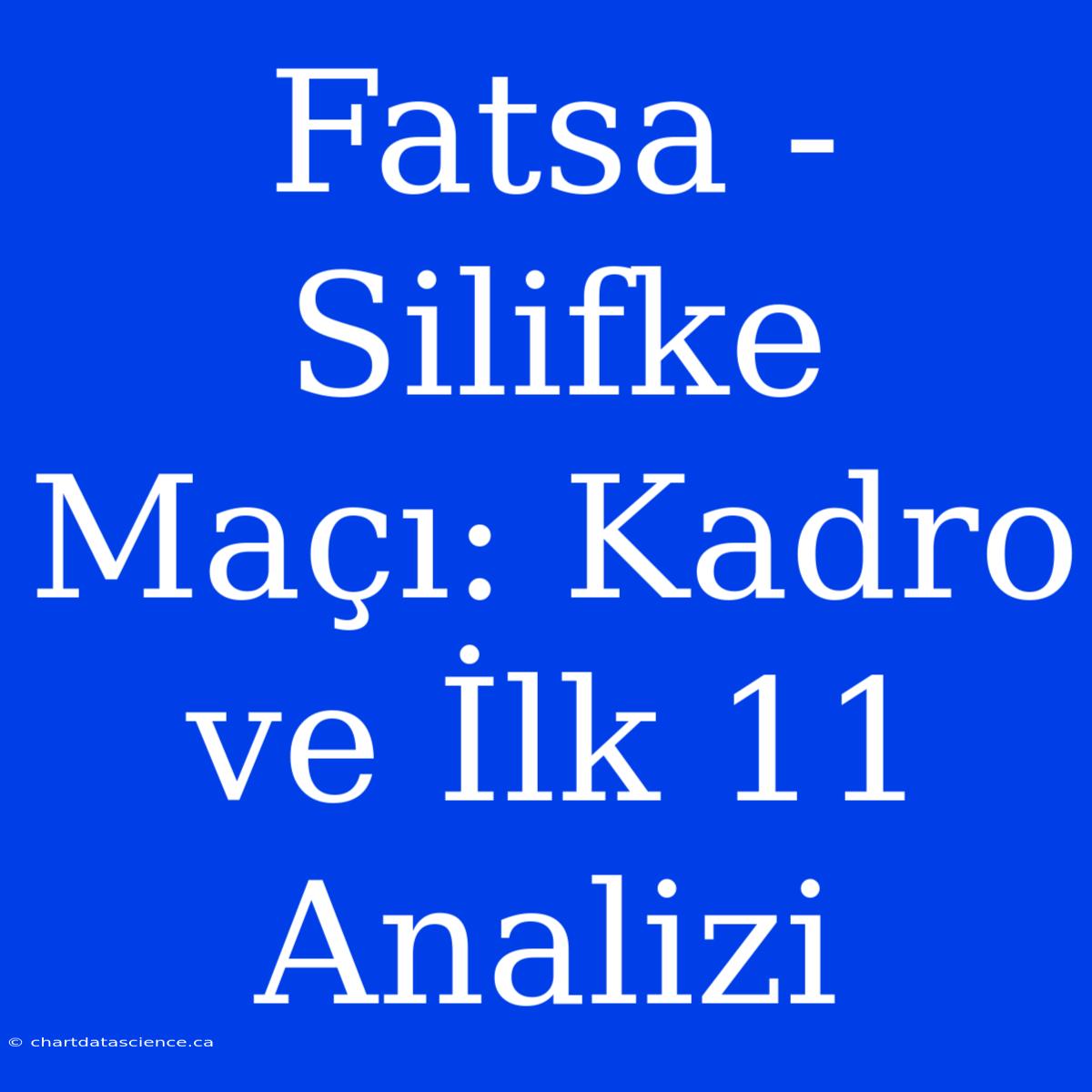 Fatsa - Silifke Maçı: Kadro Ve İlk 11 Analizi