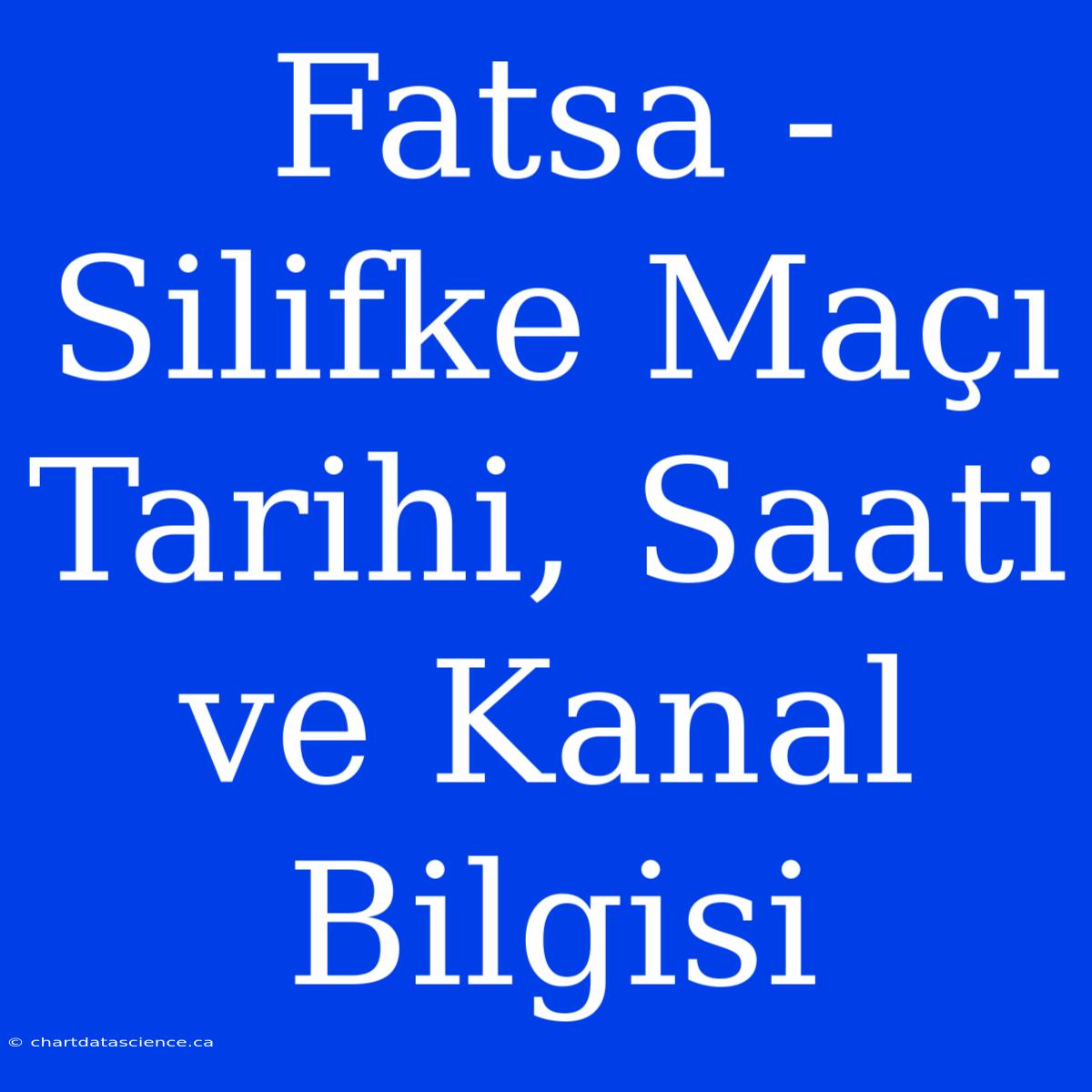 Fatsa - Silifke Maçı Tarihi, Saati Ve Kanal Bilgisi