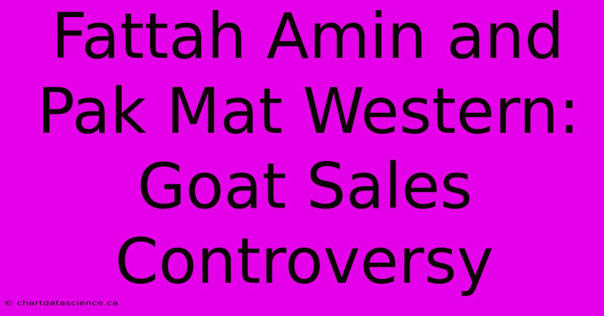 Fattah Amin And Pak Mat Western: Goat Sales Controversy