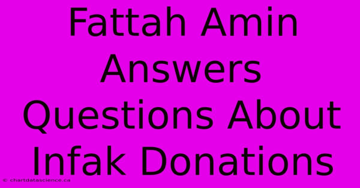 Fattah Amin Answers Questions About Infak Donations