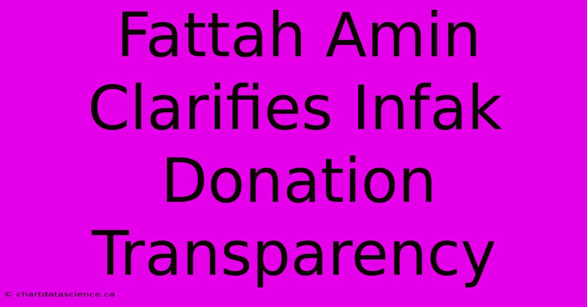 Fattah Amin Clarifies Infak Donation Transparency