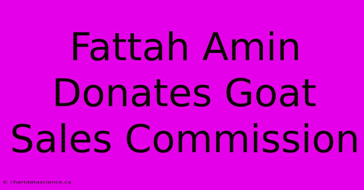 Fattah Amin Donates Goat Sales Commission