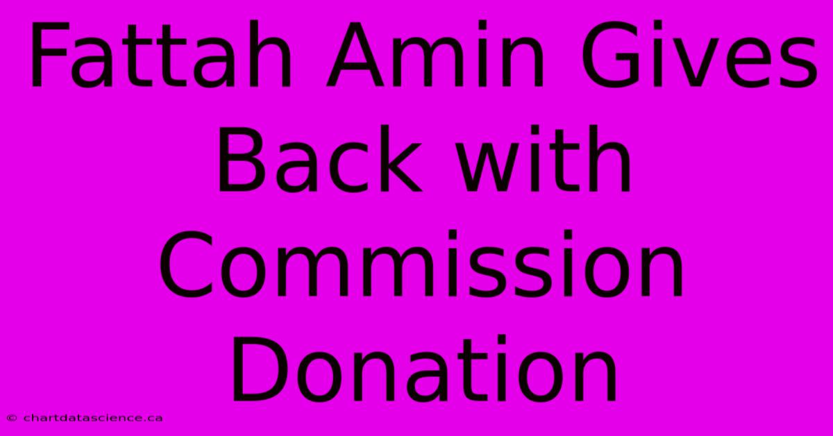 Fattah Amin Gives Back With Commission Donation