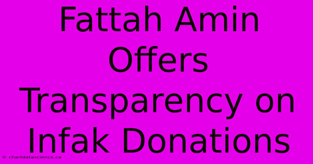 Fattah Amin Offers Transparency On Infak Donations