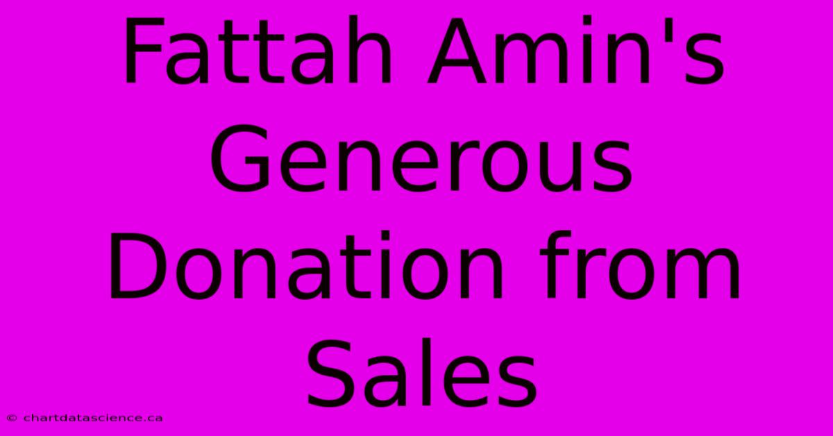 Fattah Amin's Generous Donation From Sales