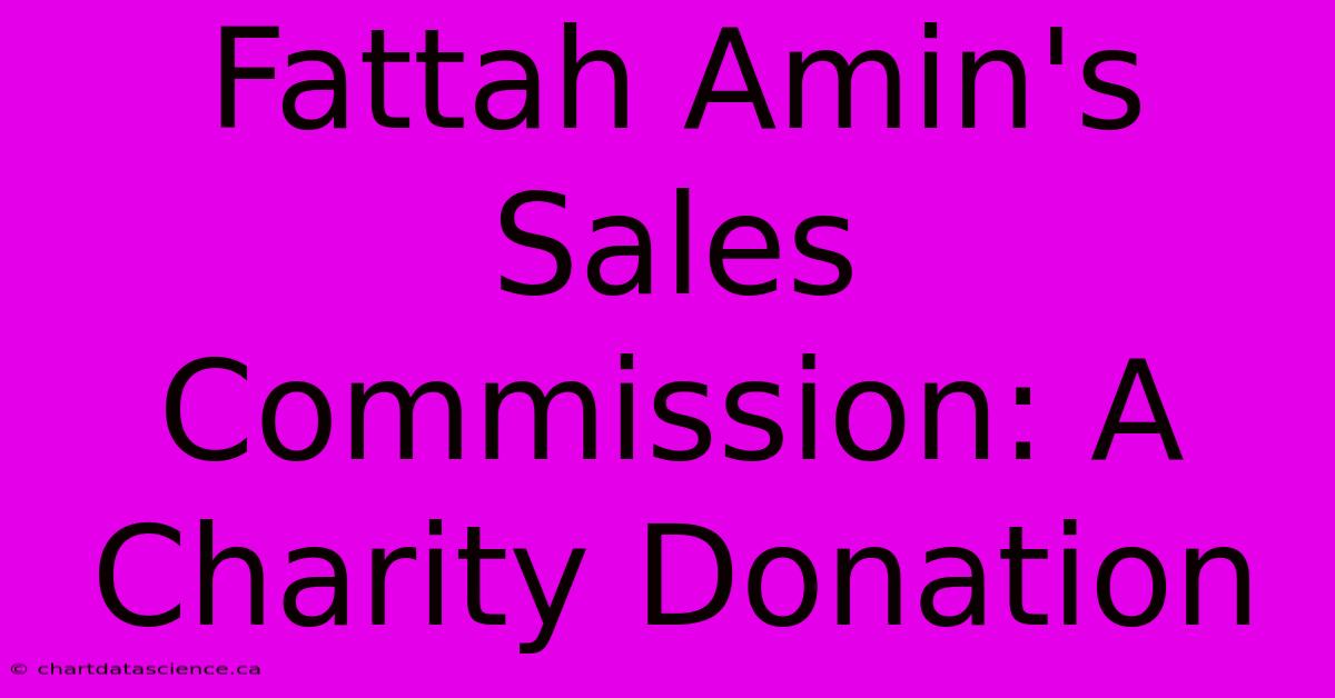 Fattah Amin's Sales Commission: A Charity Donation 