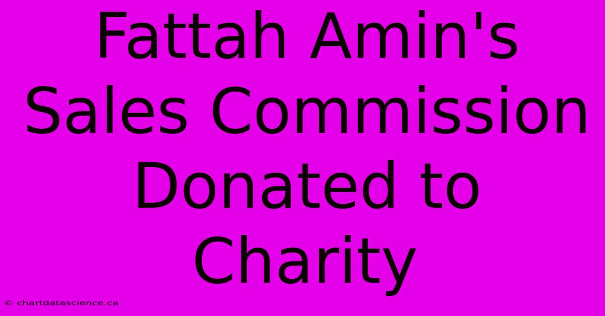 Fattah Amin's Sales Commission Donated To Charity