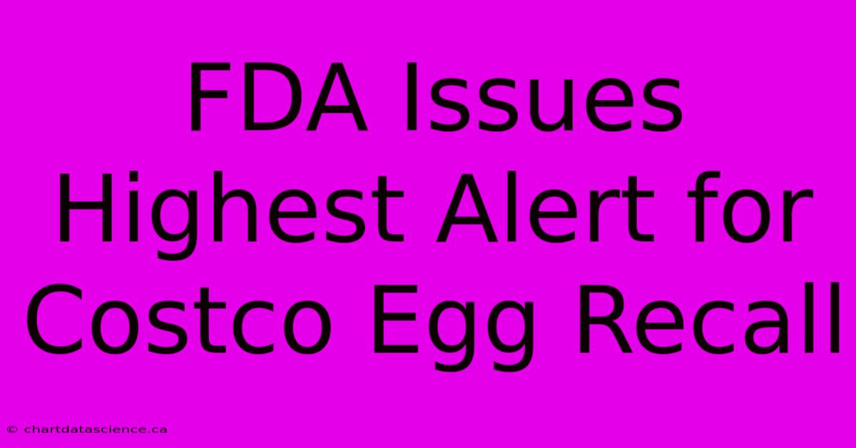 FDA Issues Highest Alert For Costco Egg Recall