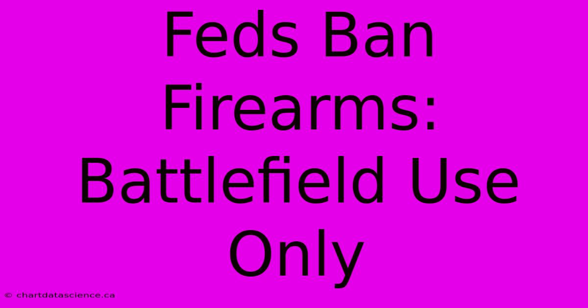 Feds Ban Firearms: Battlefield Use Only