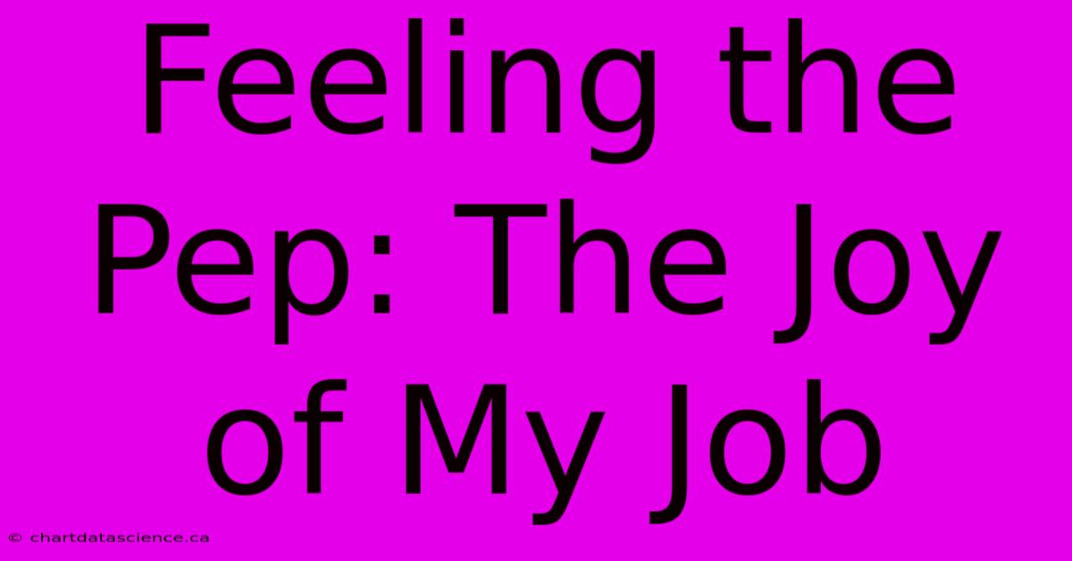 Feeling The Pep: The Joy Of My Job