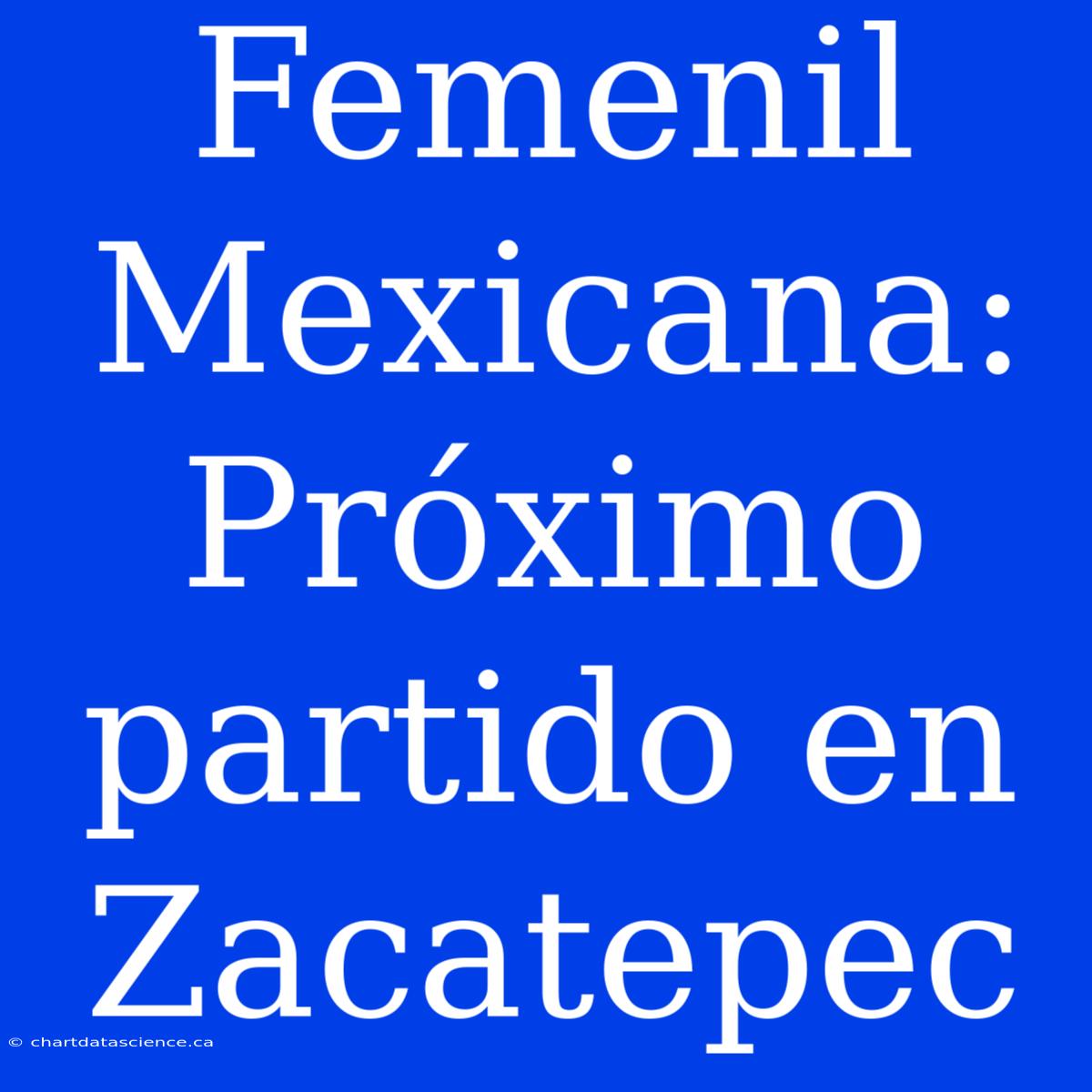 Femenil Mexicana: Próximo Partido En Zacatepec