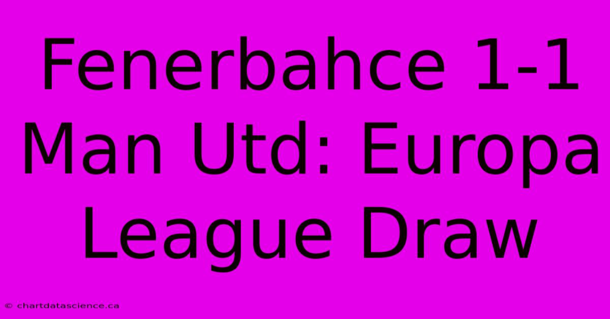 Fenerbahce 1-1 Man Utd: Europa League Draw