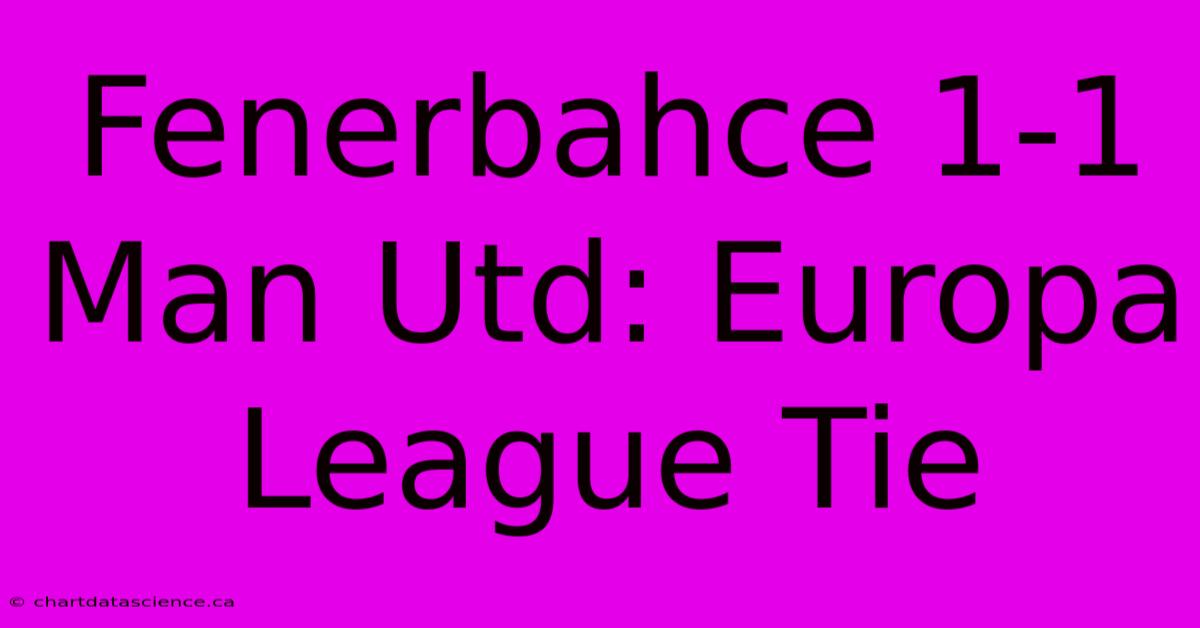 Fenerbahce 1-1 Man Utd: Europa League Tie