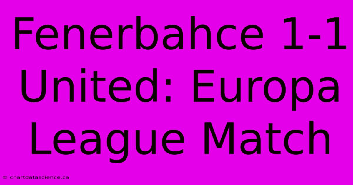 Fenerbahce 1-1 United: Europa League Match