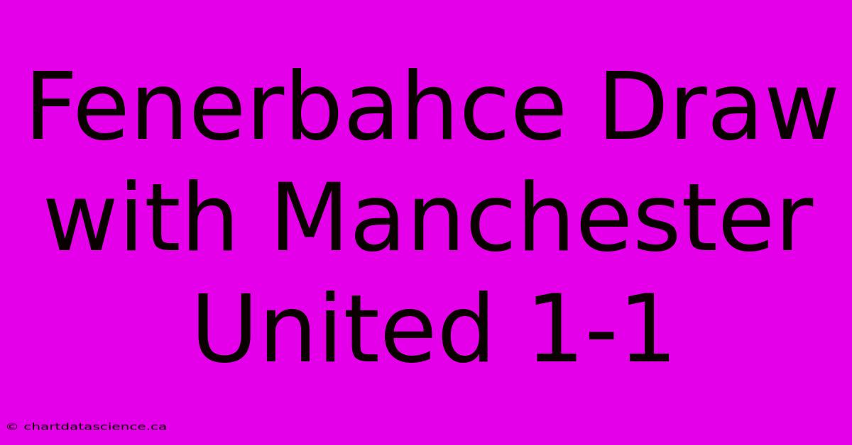 Fenerbahce Draw With Manchester United 1-1