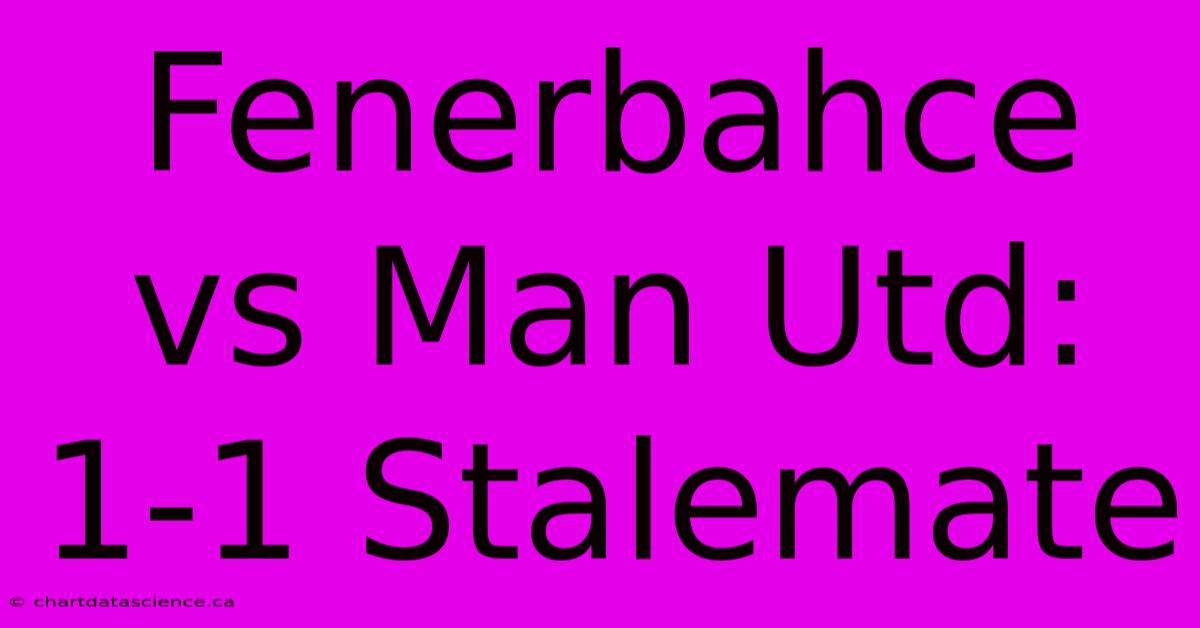 Fenerbahce Vs Man Utd: 1-1 Stalemate