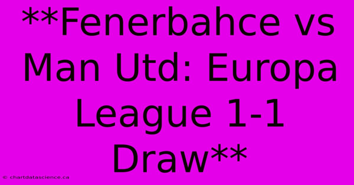 **Fenerbahce Vs Man Utd: Europa League 1-1 Draw**