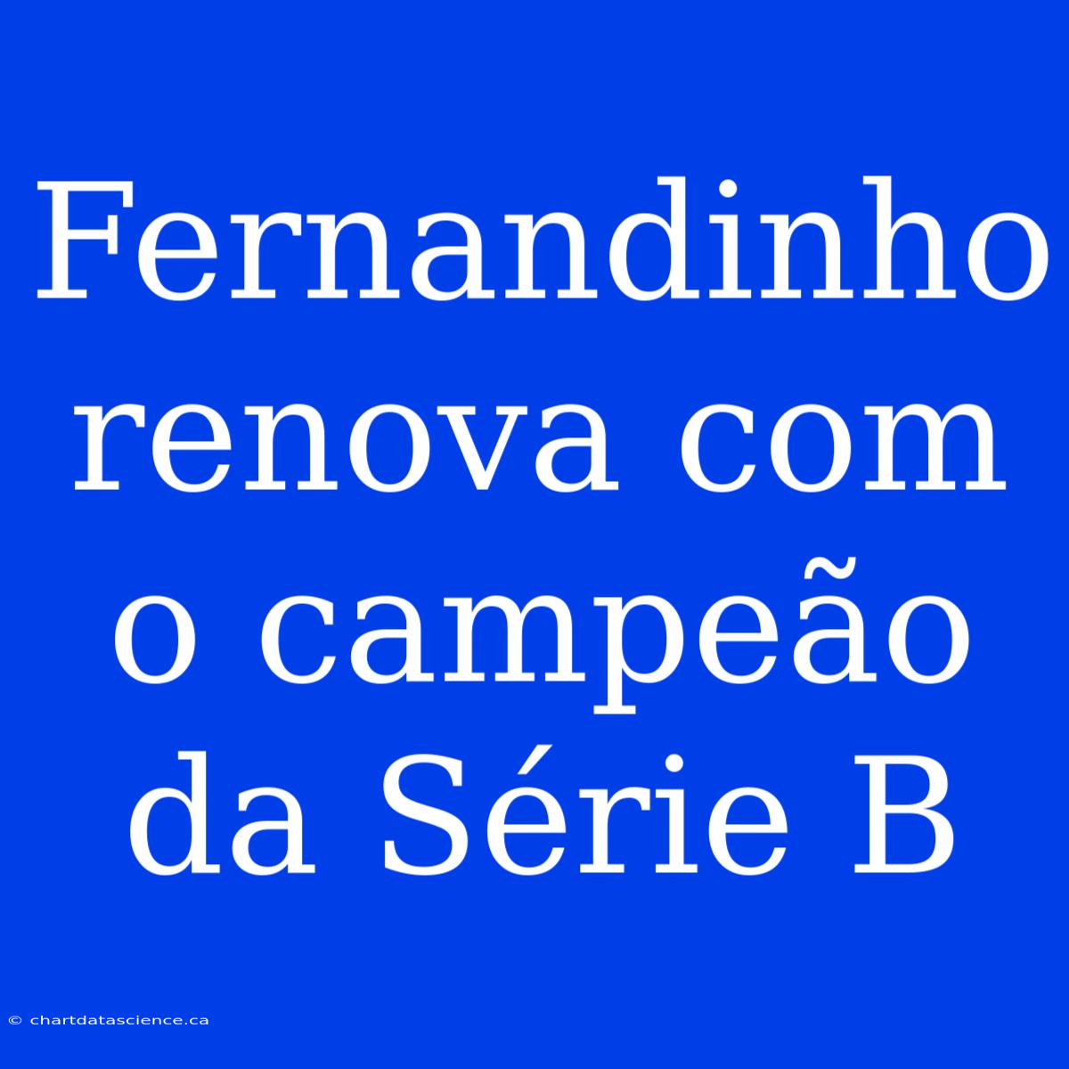 Fernandinho Renova Com O Campeão Da Série B