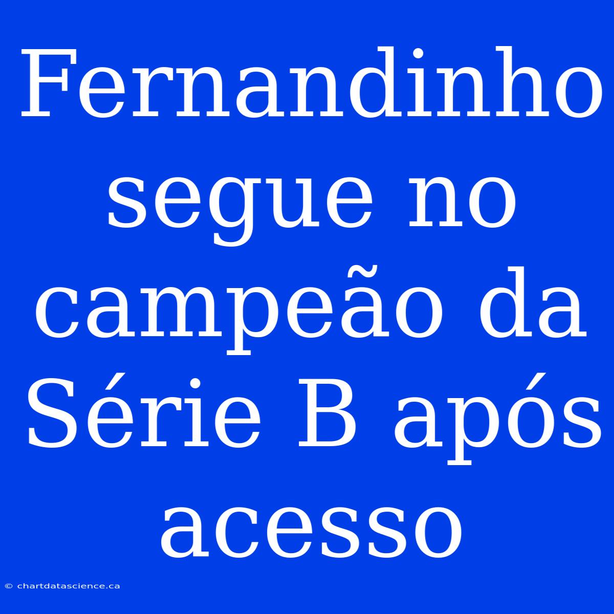 Fernandinho Segue No Campeão Da Série B Após Acesso