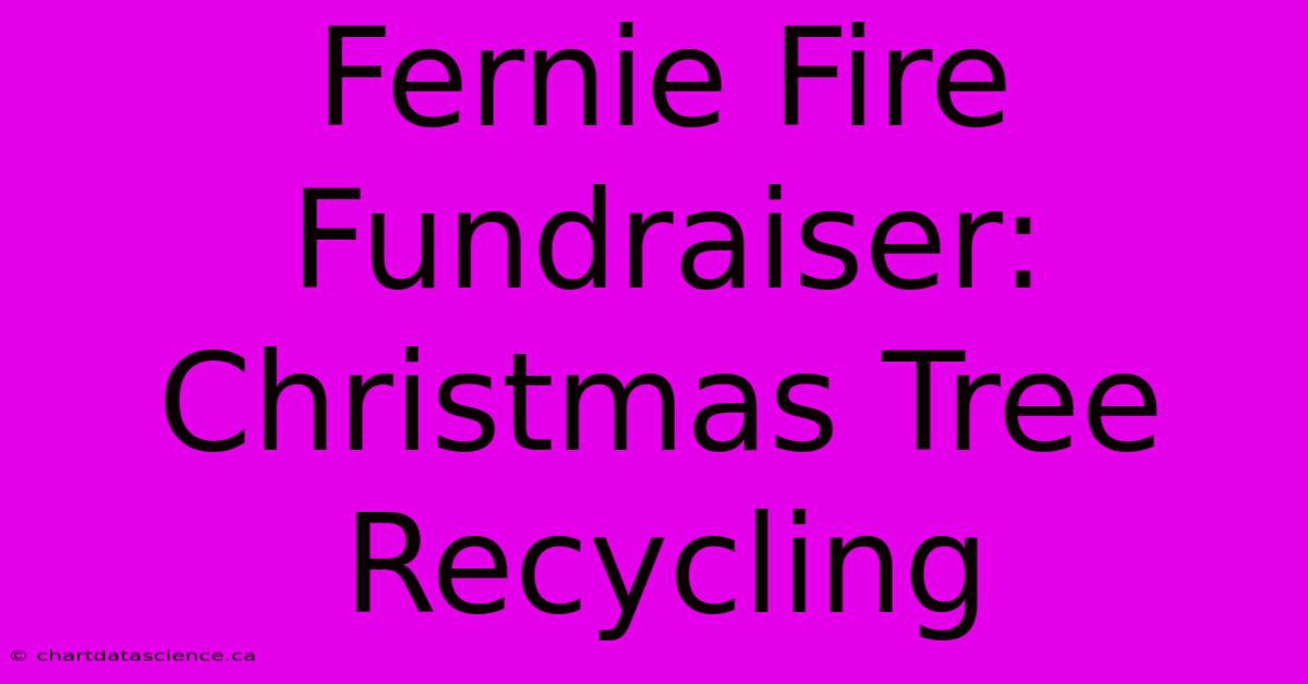 Fernie Fire Fundraiser: Christmas Tree Recycling