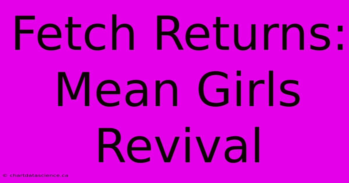 Fetch Returns: Mean Girls Revival