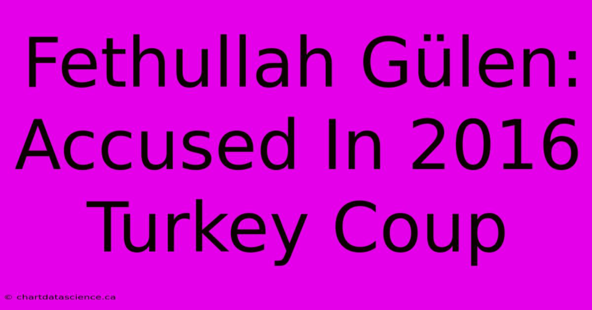 Fethullah Gülen: Accused In 2016 Turkey Coup 