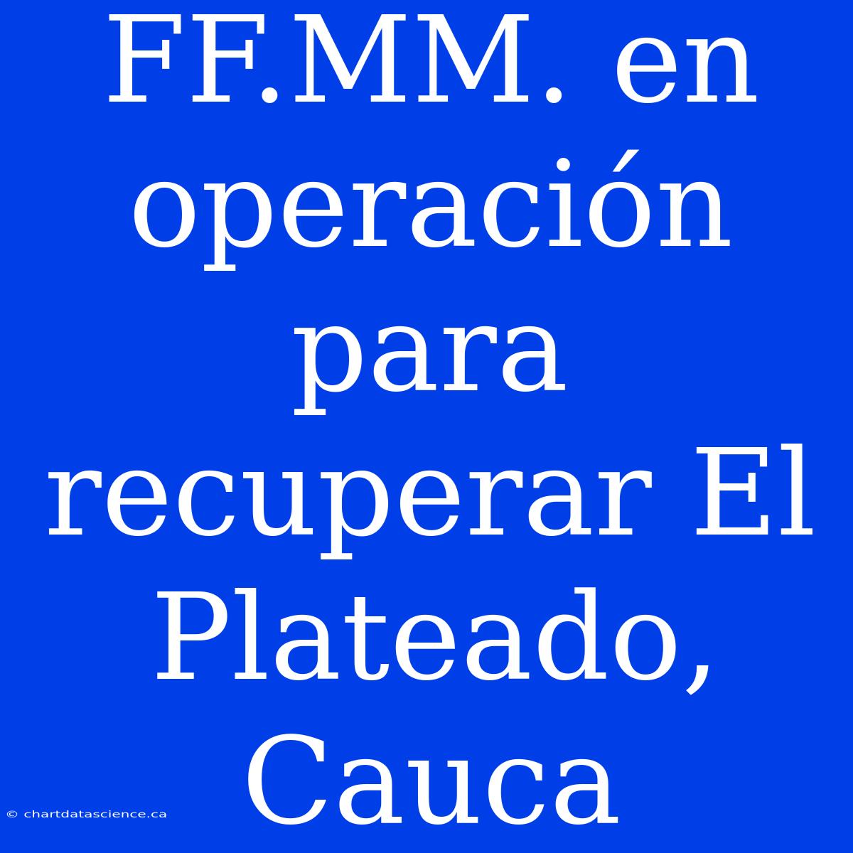 FF.MM. En Operación Para Recuperar El Plateado, Cauca