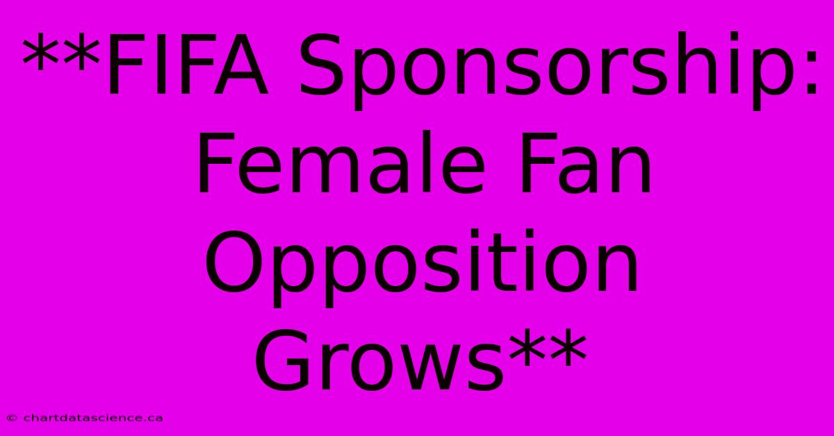 **FIFA Sponsorship: Female Fan Opposition Grows**