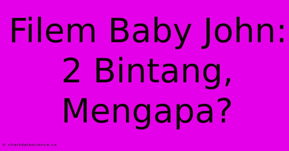 Filem Baby John: 2 Bintang, Mengapa?