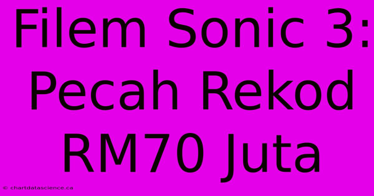 Filem Sonic 3:  Pecah Rekod RM70 Juta