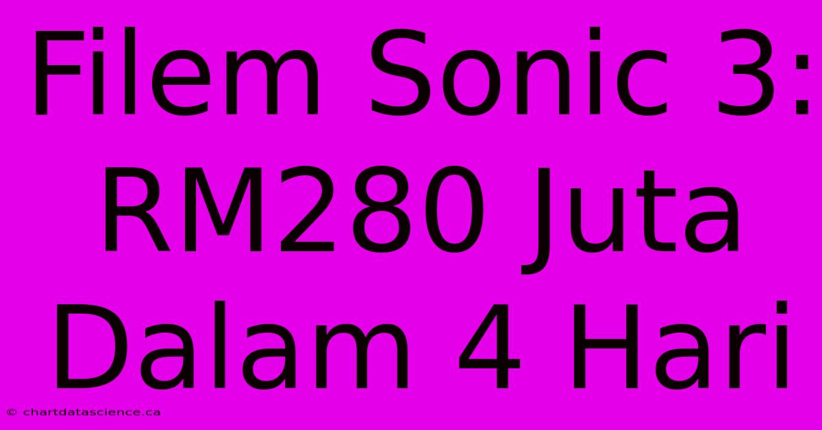 Filem Sonic 3: RM280 Juta Dalam 4 Hari