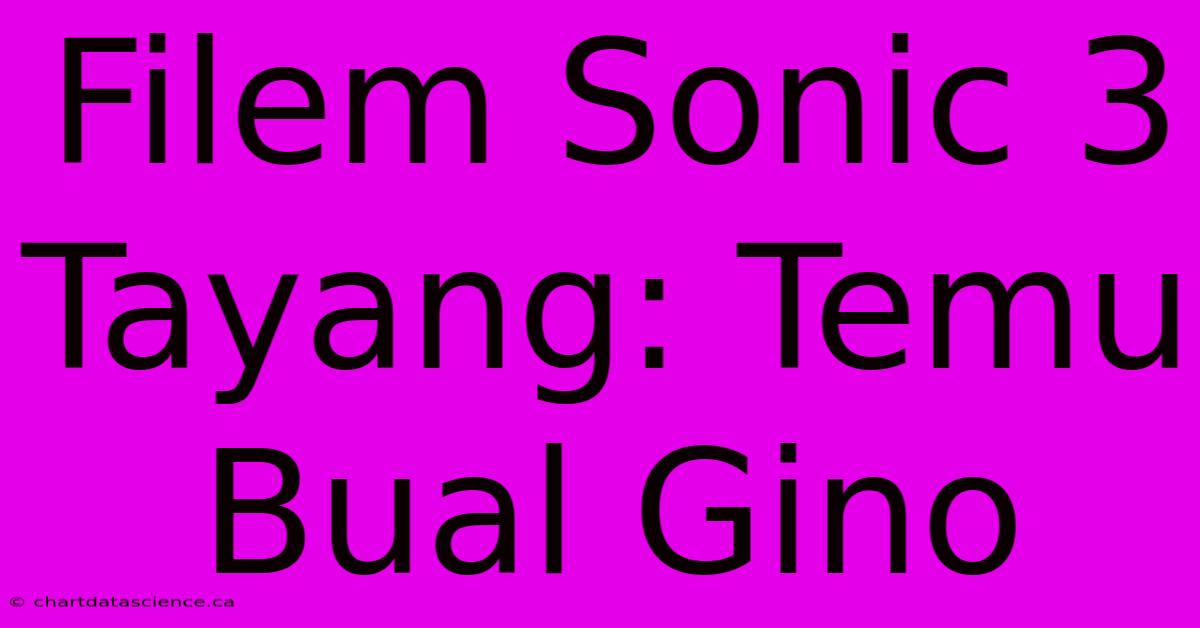 Filem Sonic 3 Tayang: Temu Bual Gino