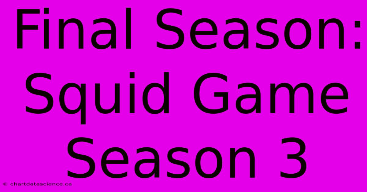 Final Season: Squid Game Season 3