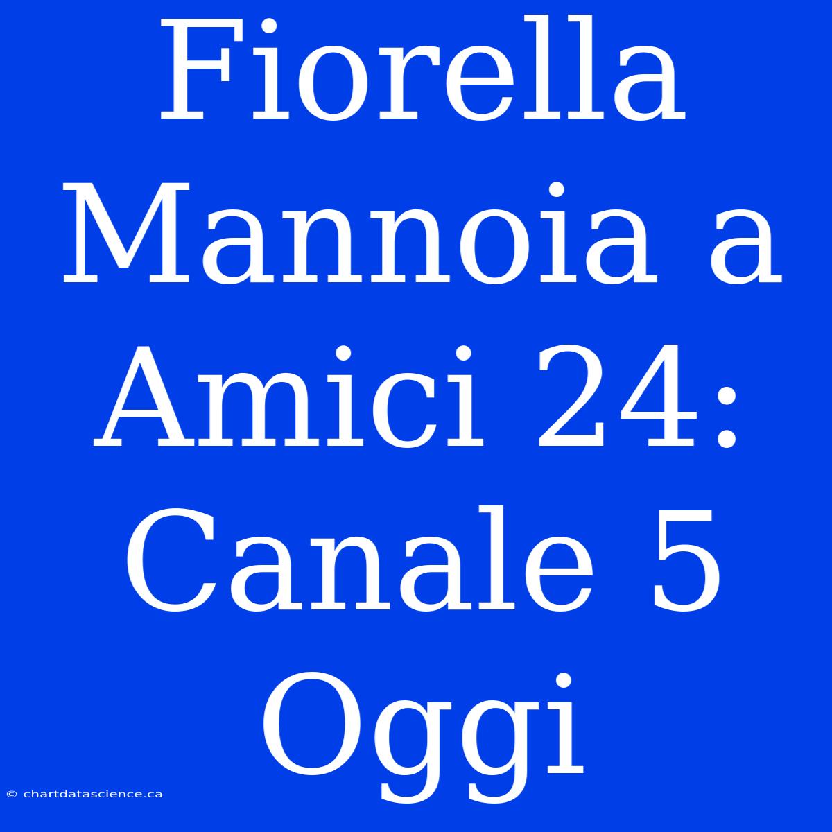 Fiorella Mannoia A Amici 24: Canale 5 Oggi