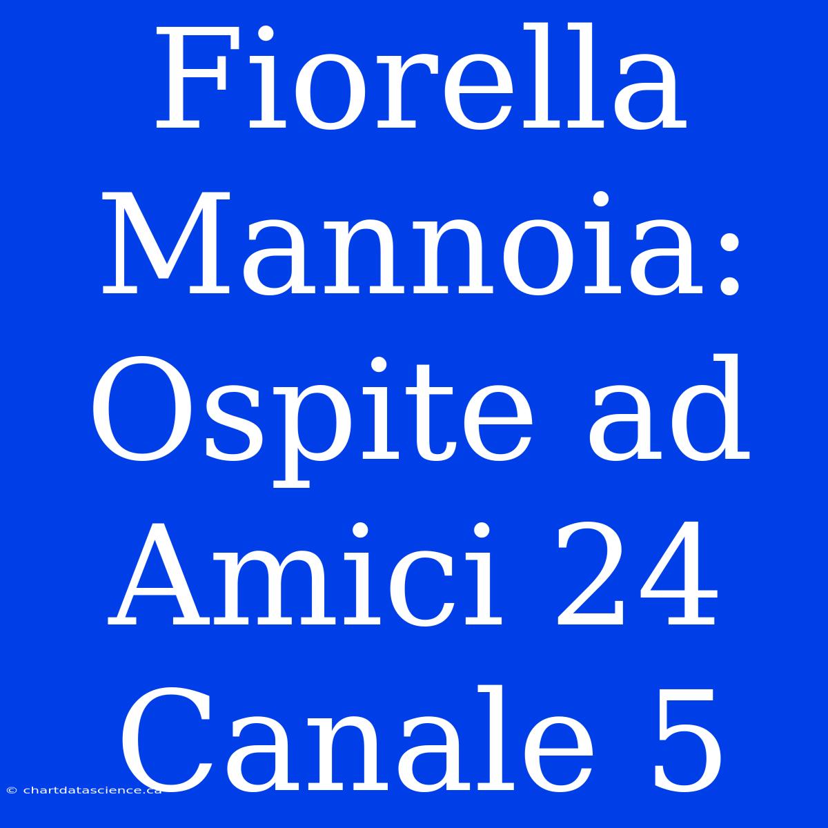 Fiorella Mannoia: Ospite Ad Amici 24 Canale 5