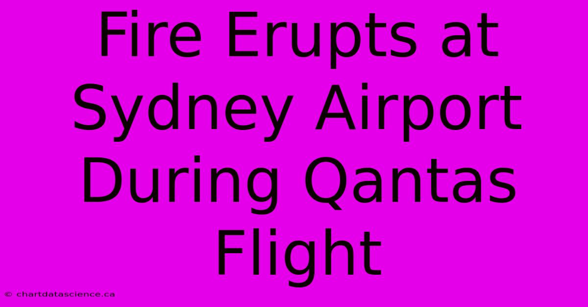 Fire Erupts At Sydney Airport During Qantas Flight