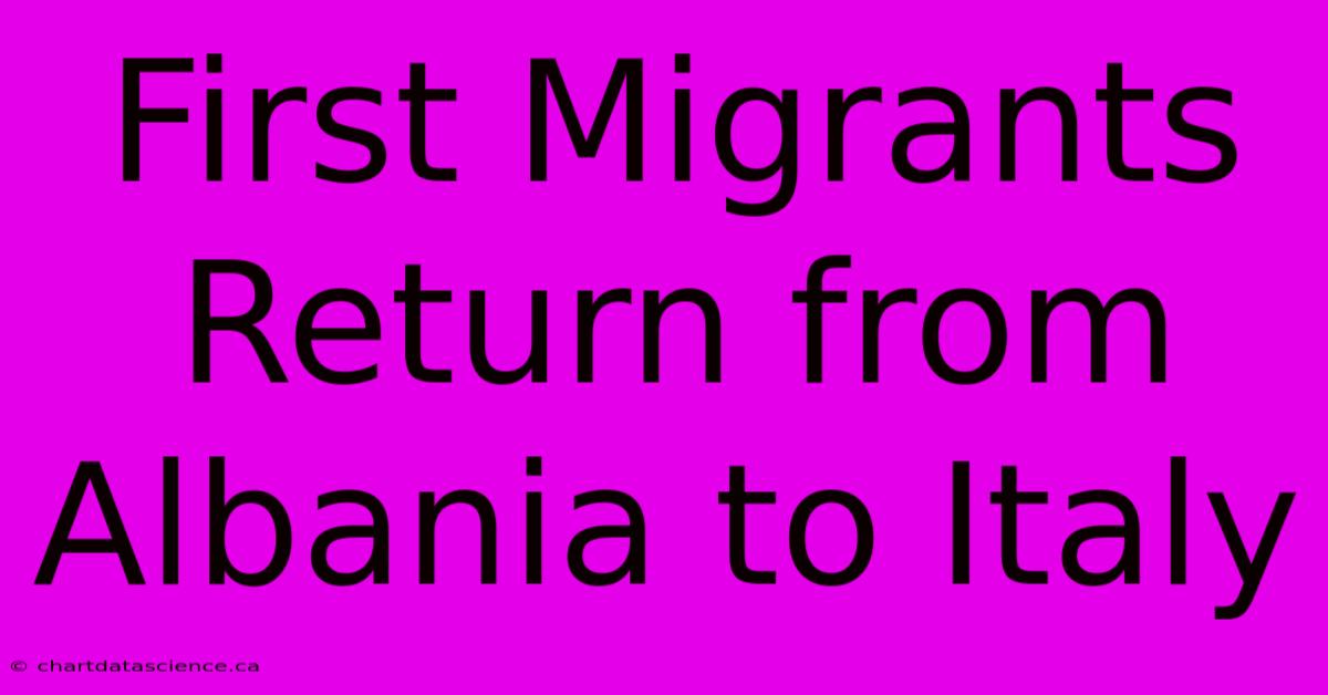 First Migrants Return From Albania To Italy