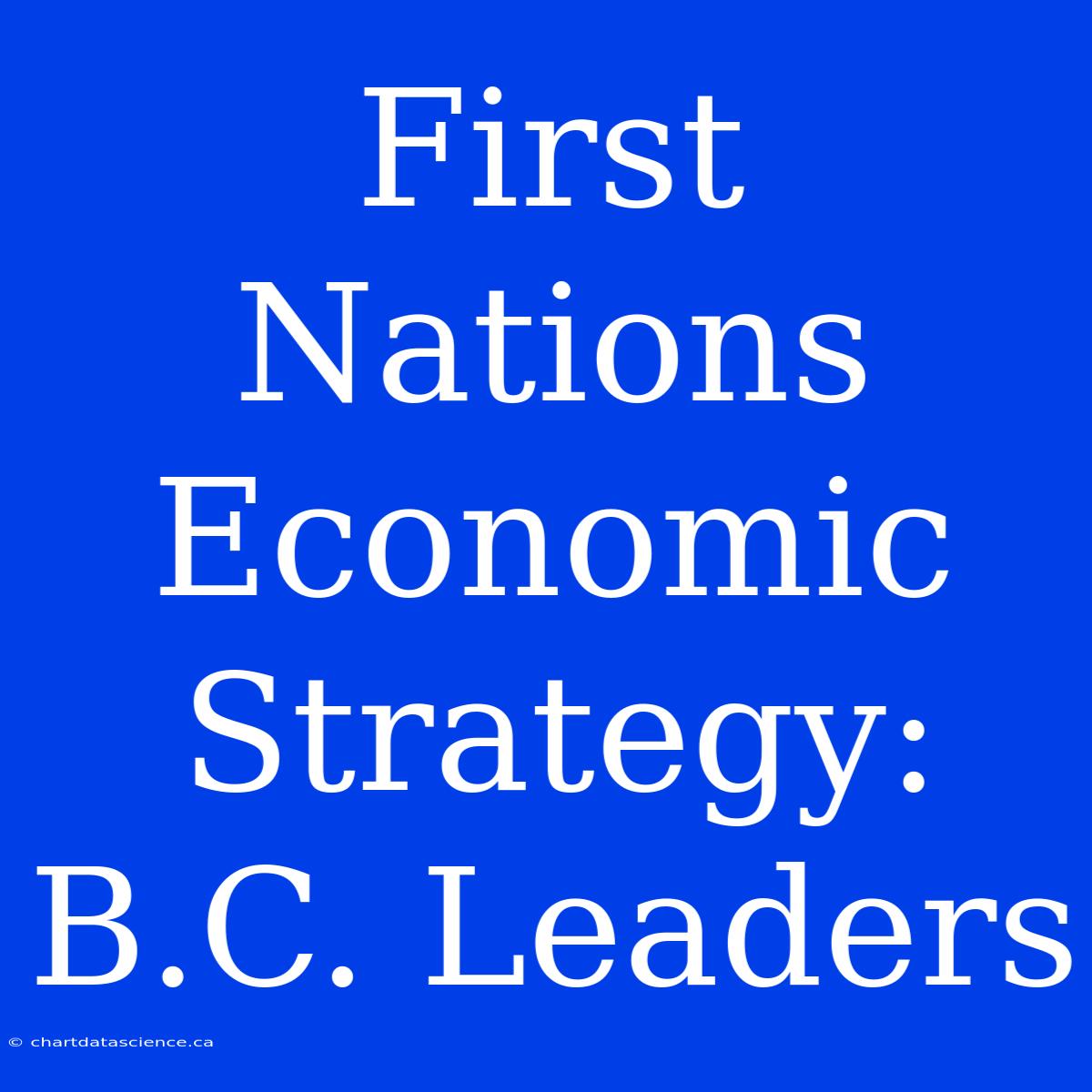 First Nations Economic Strategy: B.C. Leaders