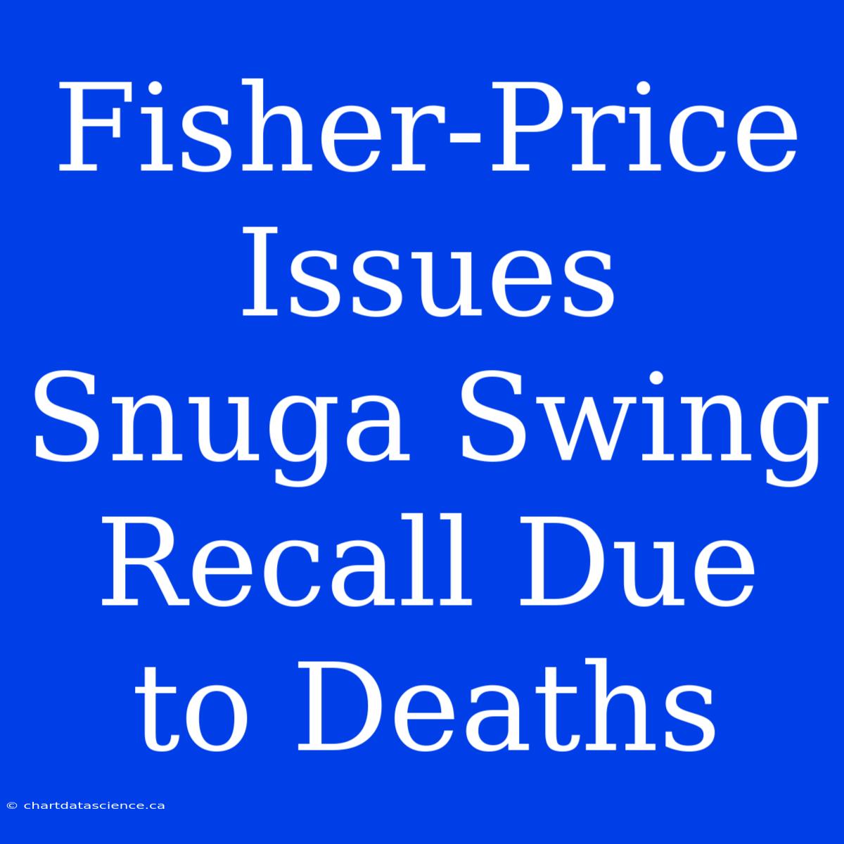 Fisher-Price Issues Snuga Swing Recall Due To Deaths