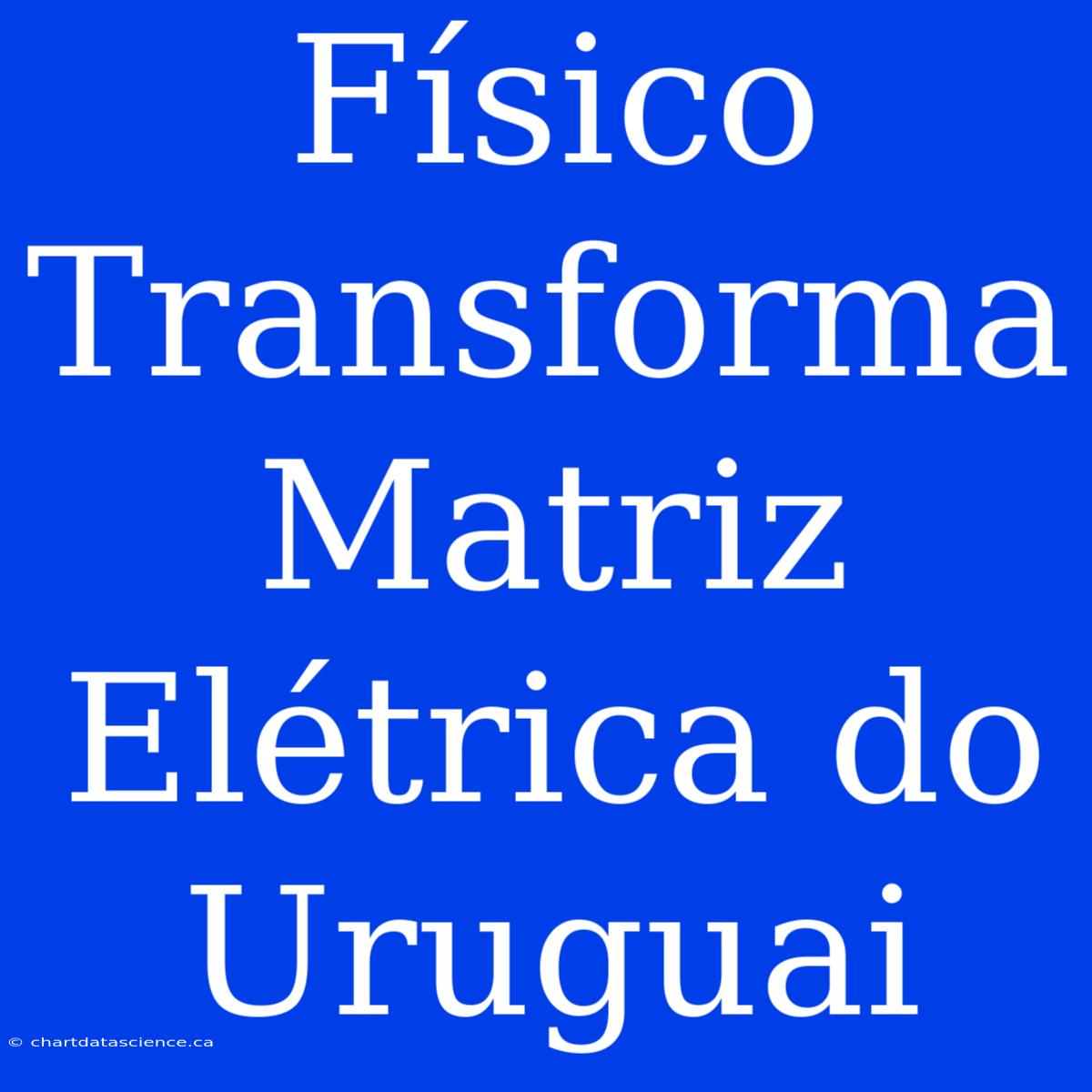 Físico Transforma Matriz Elétrica Do Uruguai