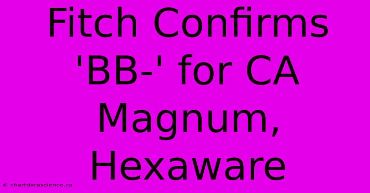 Fitch Confirms 'BB-' For CA Magnum, Hexaware