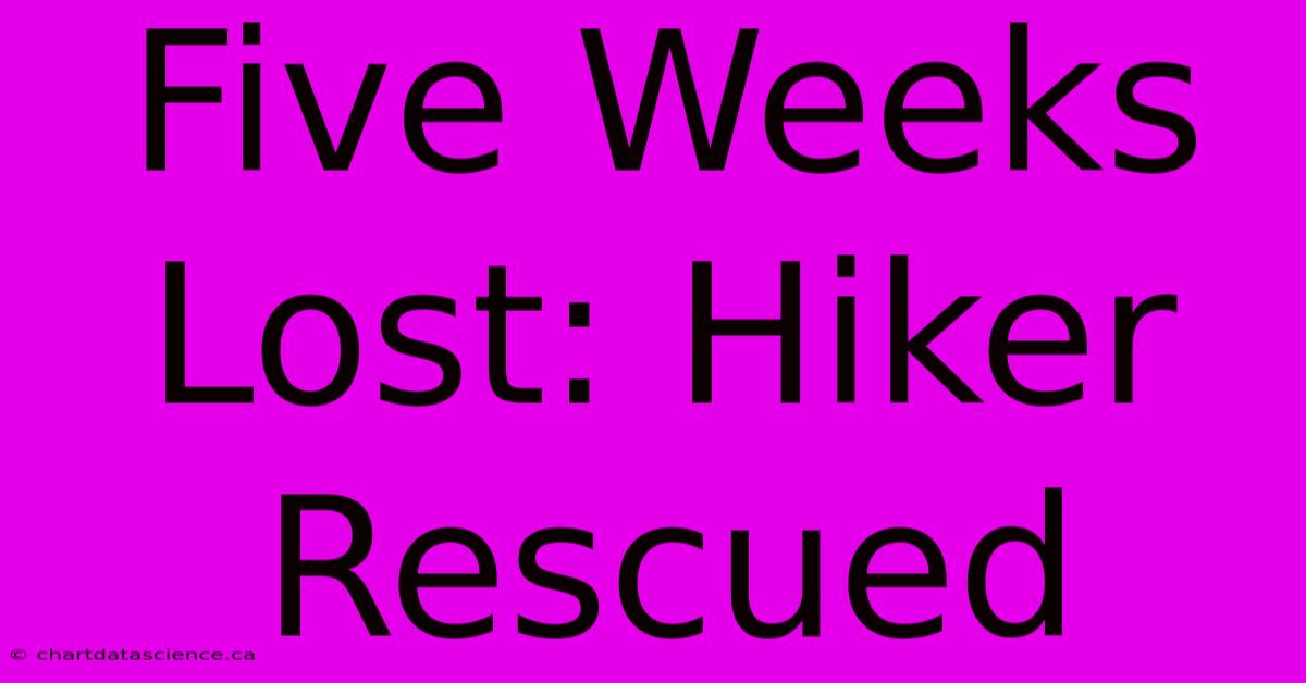 Five Weeks Lost: Hiker Rescued