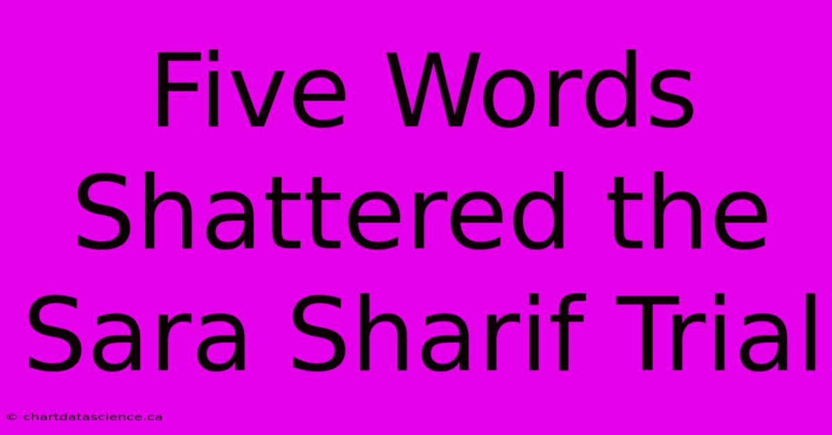 Five Words Shattered The Sara Sharif Trial