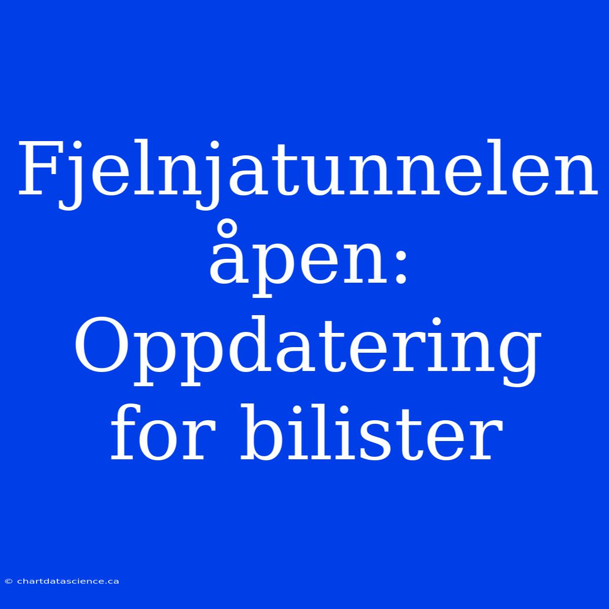 Fjelnjatunnelen Åpen: Oppdatering For Bilister